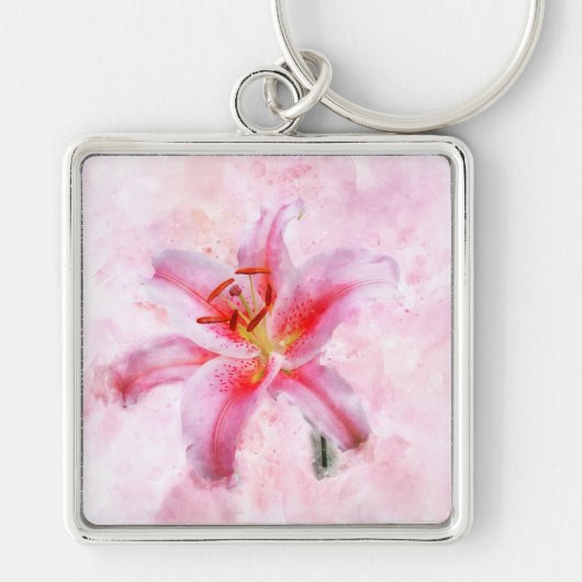 Porte-clés Aquarelle de fleur de Stargazer Lily - wb 01 (Devant)