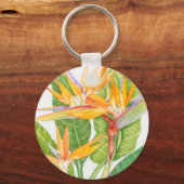 Porte-clés Aquarelle de fleurs exotiques (Recto)