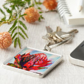 Porte-clés Aquarelle de fleurs indigènes de Waratah (Côté)