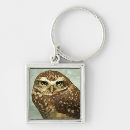 Porte-clés Aquarelle de hibou (Devant)