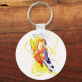 Porte-clés Aquarelle de hockey (Recto)