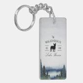 Porte-clés Aquarelle de la maison de lac personnalisée (Devant gauche)