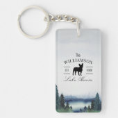 Porte-clés Aquarelle de la maison de lac personnalisée (Devant)