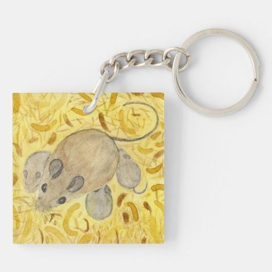 Porte-clés Aquarelle de la souris (Dos)