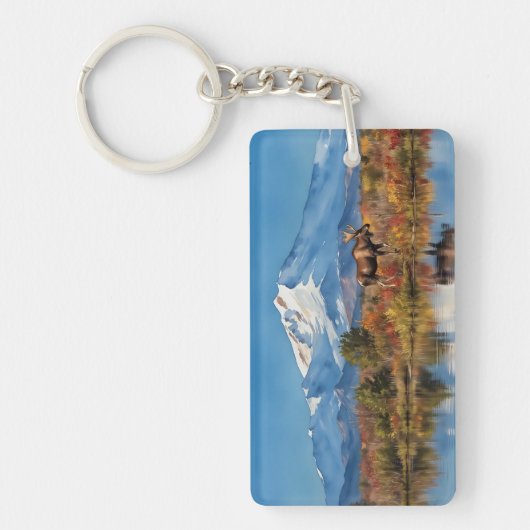 Porte-clés Aquarelle de l'Alaska du parc national de Denali (Devant)