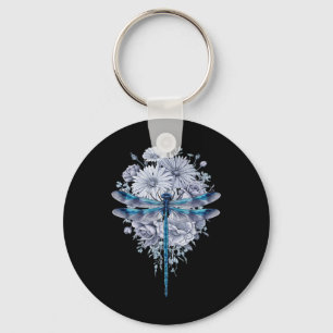 Porte-clés Aquarelle de libellules bleues L'art Insecte la Te