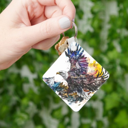 Porte-clés Aquarelle de Mountain Majesty Eagle (main)