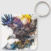 Porte-clés Aquarelle de Mountain Majesty Eagle (Dos)