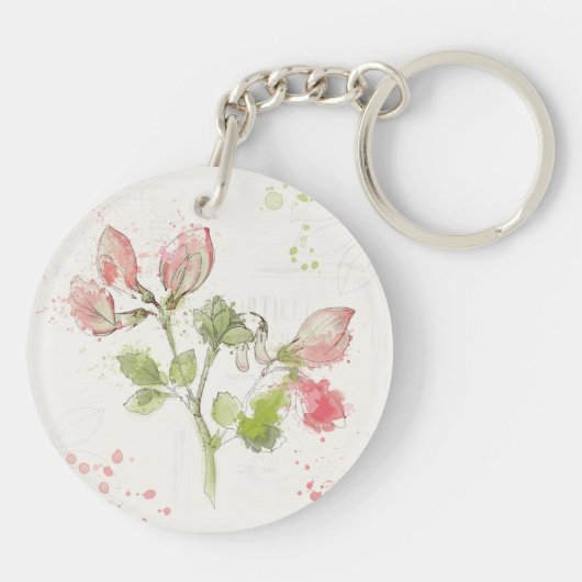 Porte-clés Aquarelle de pois doux (Dos)