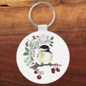 Porte-clés Aquarelle de poulet mignonne (Recto)