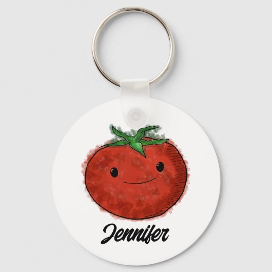 Porte-clés Aquarelle de tomate mignonne (Recto)