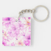Porte-clés Aquarelle délicate Fleurs roses (Dos)