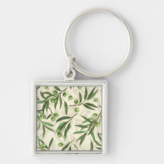 Porte-clés Aquarelle des branches d'olive (Devant)