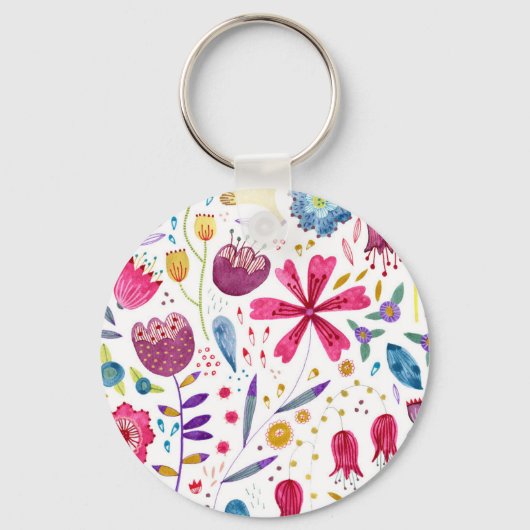 Porte-clés Aquarelle des fleurs de hérisson (Recto)