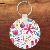 Porte-clés Aquarelle des fleurs de hérisson (Recto)