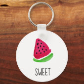 Porte-clés Aquarelle douce pastèque rose (Recto)