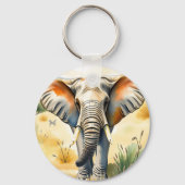 Porte-clés Aquarelle d'un éléphant (Recto)