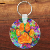 Porte-clés Aquarelle Empreinte de patte de chien (Recto)