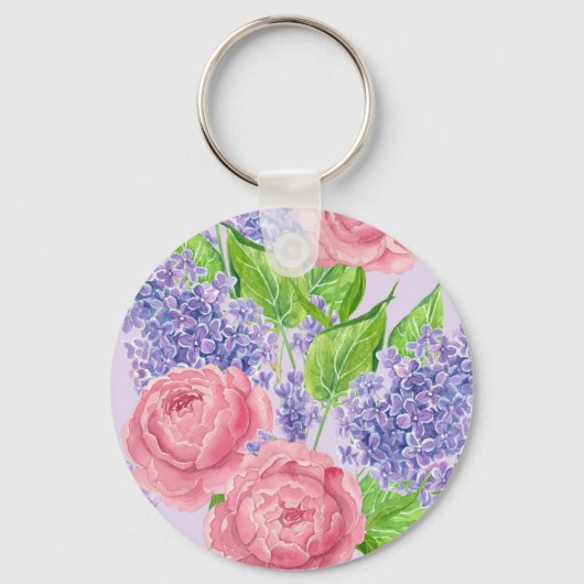 Porte-clés Aquarelle et lilas (Recto)