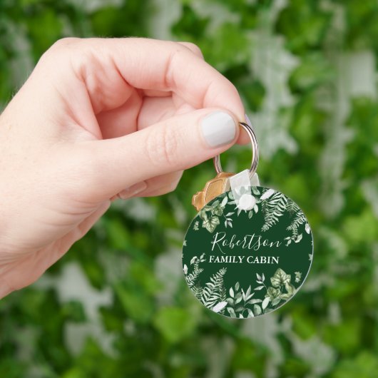 Porte-clés Aquarelle famille Cabine Ivy Sage Ferns Vert (main)