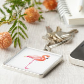 Porte-clés aquarelle Flamant rose (Côté)