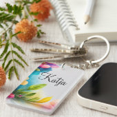 Porte-clés Aquarelle fleurs colorées (Devant droit)