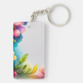 Porte-clés Aquarelle fleurs colorées (Dos)