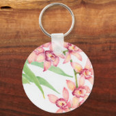 Porte-clés Aquarelle Fleurs roses (Recto)