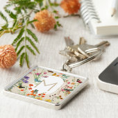 Porte-clés Aquarelle Fleurs sauvages & papillons Jardin Flora (Côté)