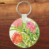 Porte-clés Aquarelle Fleurs tropicales (Recto)