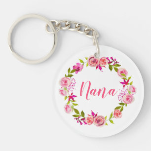 Porte-clés Aquarelle Floral Fête des Mères Cadeau photo pour