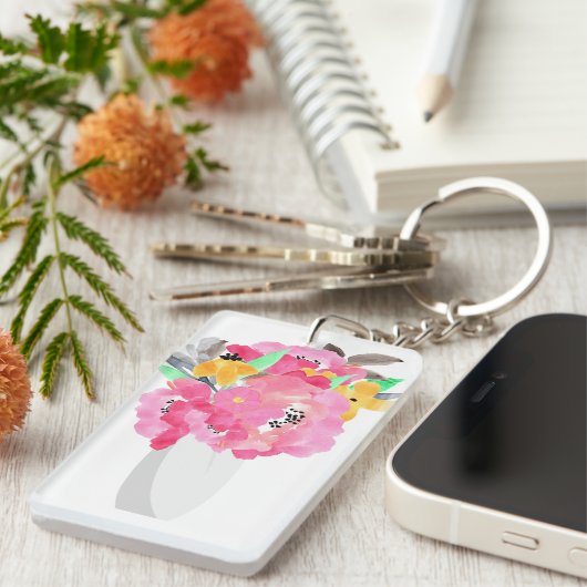 Porte-clés Aquarelle florale (Devant droit)