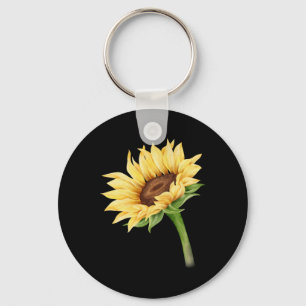 Porte-clés Aquarelle florale de tournesol Positivité été auto