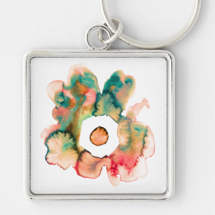 Porte-clés Aquarelle florale dessinée à la main porte - clé d