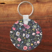 Porte-clés Aquarelle Florale : Motif d'été doux. (Recto)