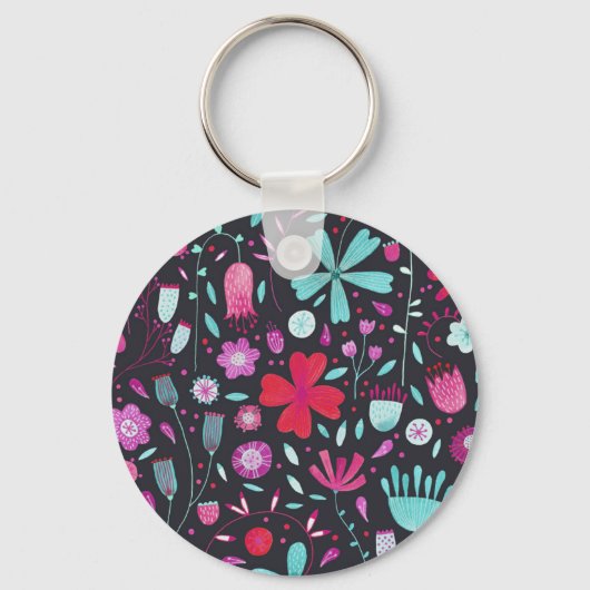 Porte-clés Aquarelle Flower Meadow foncé (Recto)