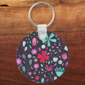 Porte-clés Aquarelle Flower Meadow foncé (Recto)