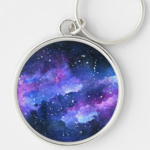 Porte-clés Aquarelle Galaxy Purple Cadeau pour Ado