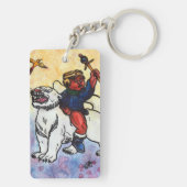 Porte-clés aquarelle garçon roi manèges puissance panthère bl (Dos)