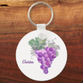 Porte-clés Aquarelle Grappe de raisin violet (Recto)
