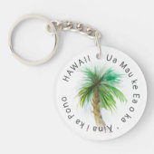 Porte-clés Aquarelle Hawaii Motto Palm Tree (Devant)