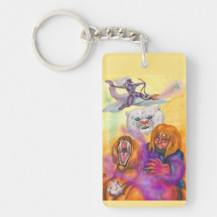 Porte-clés Aquarelle Illustration Imaginaire Guerrier manège
