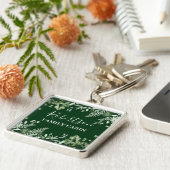 Porte-clés Aquarelle Ivy Ferns Sage Famille Cabine Vert (Côté)