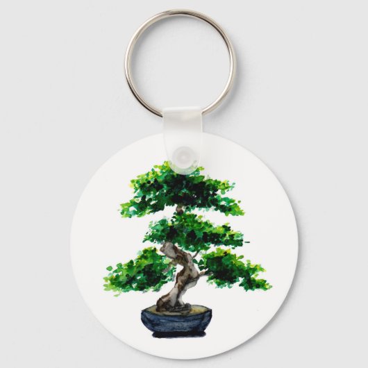Porte-clés Aquarelle japonaise Bonsai Tree (Recto)