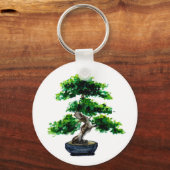 Porte-clés Aquarelle japonaise Bonsai Tree (Recto)