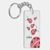 Porte-clés Aquarelle Ladybug personnalisée (Devant gauche)