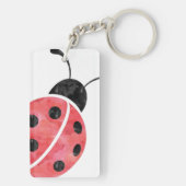 Porte-clés Aquarelle Ladybug personnalisée (Dos)