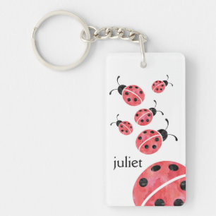 Porte-clés Aquarelle Ladybug personnalisée