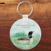 Porte-clés Aquarelle Loon Nature parle Appel de Citation de L (Recto)