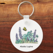 Porte-clés Aquarelle Lupine de l'Alaska (Recto)